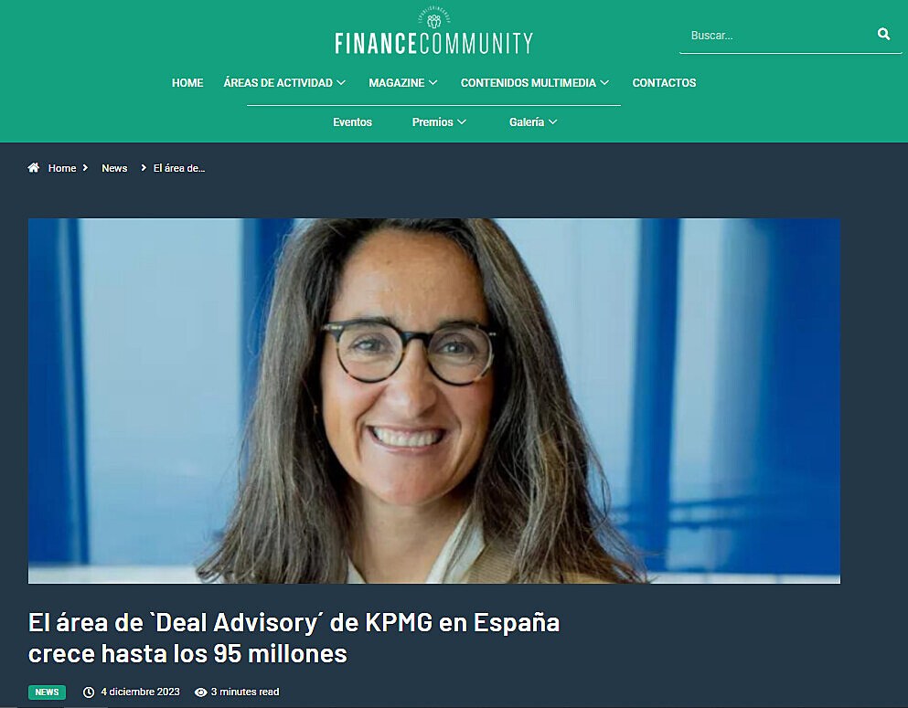 El rea de `Deal Advisory de KPMG en Espaa crece hasta los 95 millones